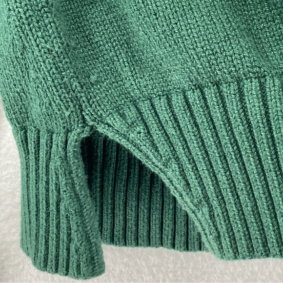 INDUSTRY | Forecast Green Sweater with Ribbed Collar V-neck - Picture 6 of 9